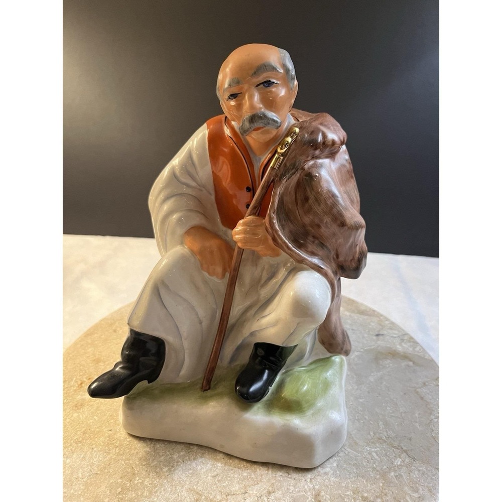 1970's Hungarian Aquincum Porcelain Shepherd Figurine Budapest Excellent Cond